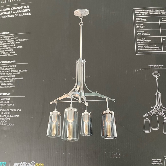 Artik Emma 4 light Chandelier - Picture 2 of 4